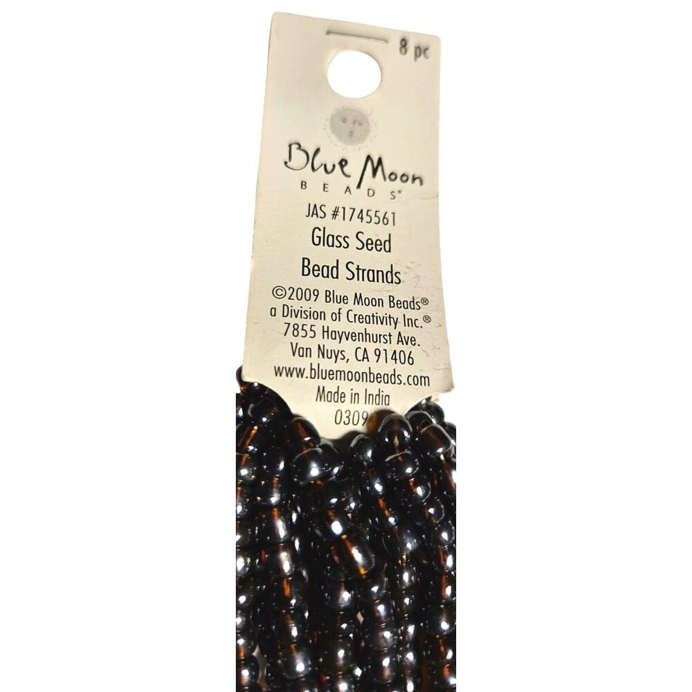 Blue Moon Beads Glass Seed Bead Strands 18 Pc Mixed Colors Green Silver Brown Je - Picture 10 of 11